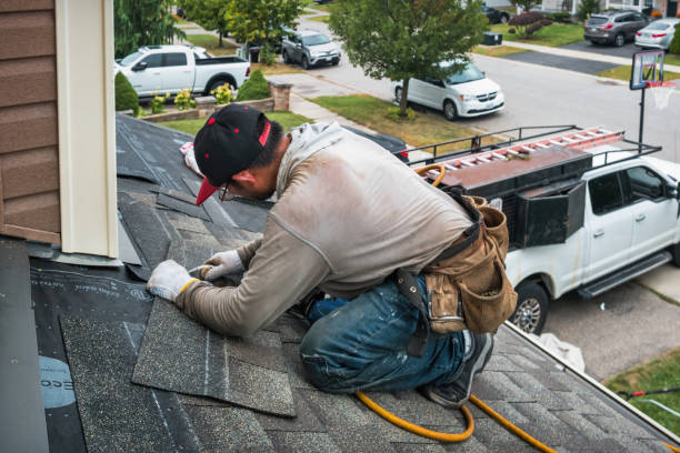 Professional Roof Installation technician working in Weston, CT